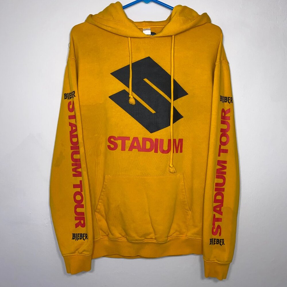 Justin Bieber 2017 Stadium Purpose World Tour Dates Yellow Hoodie Unisex Size M
